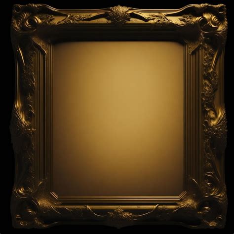 Premium Ai Image A Gold Frame With A Black Background And A Scroll