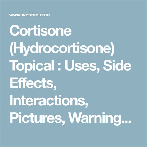 Cortisone Hydrocortisone Topical Uses Side Effects Interactions