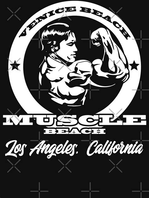 Muscle Beach T Shirt For Sale By Vectordesigner Redbubble Venice