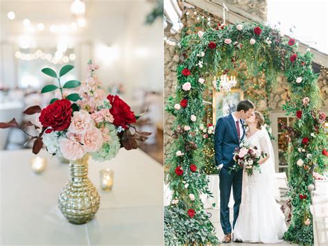 Burgundy And Blush Wedding Flowers At The Bungalow In