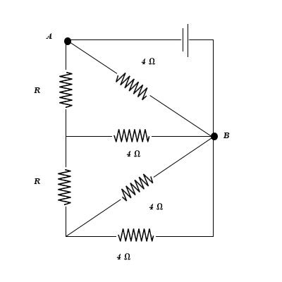 Draw a two terminal diagram showing a resistor, r_1, in series with two other resistors in series, r_2 and r_3. a) Find the equivalent resistance between terminals A and ...