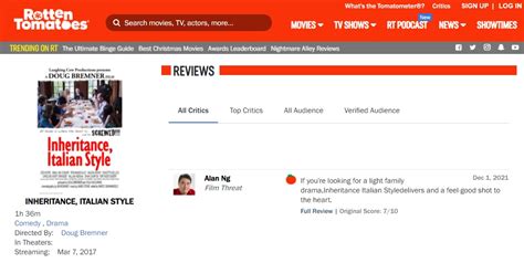 Rotten Tomatoes Approved Review From Film Threat Light Hearted Feel