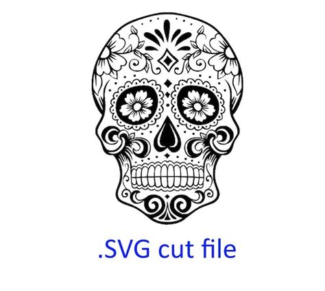 Sugar Skull Svg Files For Silhouette Studio By Ohthisdigitalfun