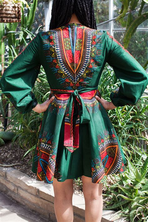 2018 Elegant African Print Dashiki Dress Womens Casual Long Sleeves