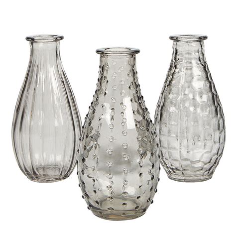 Grey Vintage Glass Bud Vases 3pc Home Decor 3 Pieces Walmart