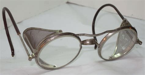 Vintage Willson Safety Steampunk Goggles Glasses Clear Lenses Side Protection Goggles