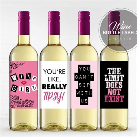 mean girls wine bottle labels mean girls party mean girls etsy