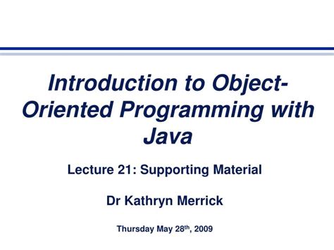 Ppt Introduction To Object Oriented Programming With Java Powerpoint