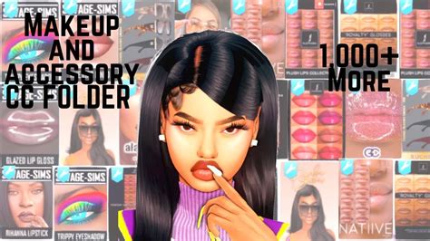 Sims 4 Cas 1000 Makeup And Accessory Cc Folder Lipstick Eyeliner Cc