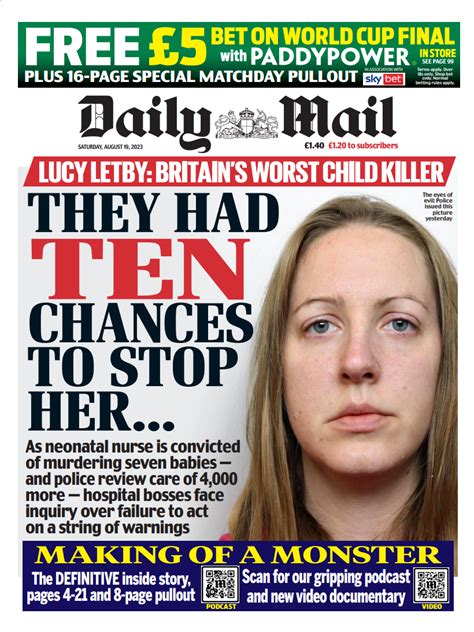 Daily Mail Front Page 19th Of August 2023 Tomorrow S Papers Today