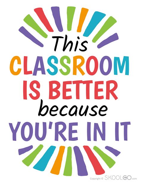 This Classroom Is Better Because You Are In It Free Classroom Poster