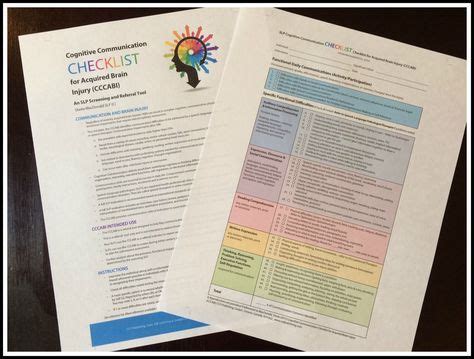 Worksheets are cognitive processing therapy, cognitive distortions FREE Cognitive-Communication Checklist for Acquired Brain Injury - Ozark Speech Pathologist ...