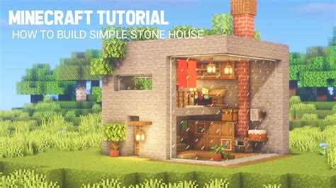 Minecraft Tutorial How To Build Simple Stone House How To Build