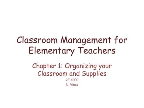 ppt classroom management for elementary teachers powerpoint presentation id 2682530