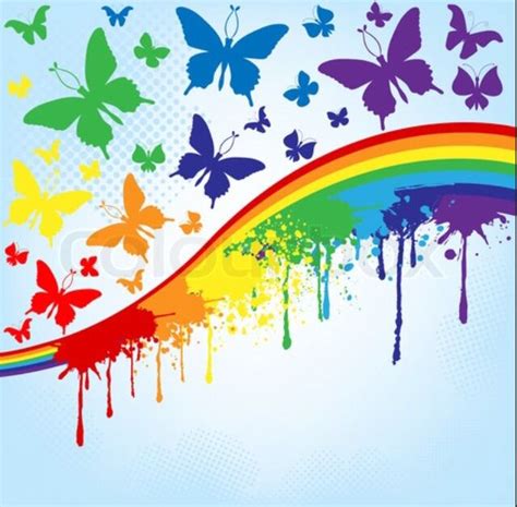 Rainbows And Butterflies Butterfly Art Rainbow Butterflies Rainbow