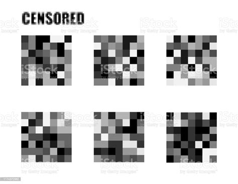 Censored Signs Concept Isolated Set Of Censor Bar Pixel Censored Vector