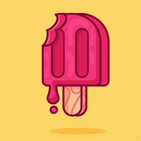 Helado De Paleta Aislado Ilustración De Dibujos Animados En Estilo