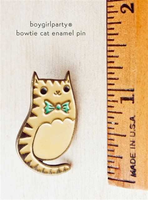Cat Pins Cute Cat Enamel Pin Bowtie Cat Lapel Pin Cute Etsy