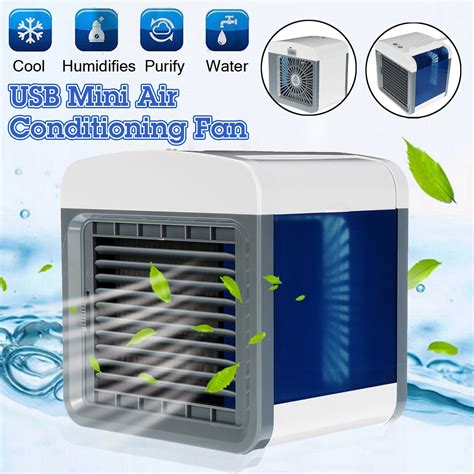 Personal air cooler, portable air conditioner fan, small space evaporative air cooler with timing, 3 speeds quiet humidifier misting fan, desktop cooling fan for room, home, office, dorm. USB Move Portable Car Cooler Air Conditioner Mini Cooling ...