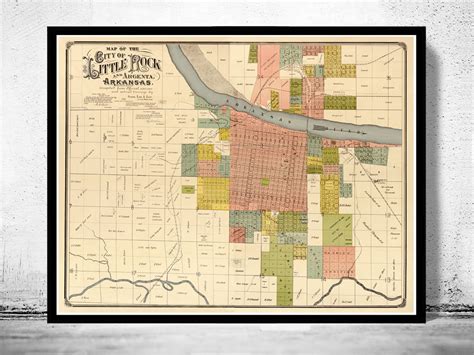 Old Map Of Little Rock Arkansas 1882 Vintage Map Vintage Maps And Prints
