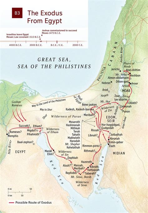 Map Exodus From Egypt Bible Genealogy Bible Mapping Bible Study