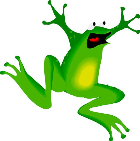 jumping frog with afraid face drawing free image download