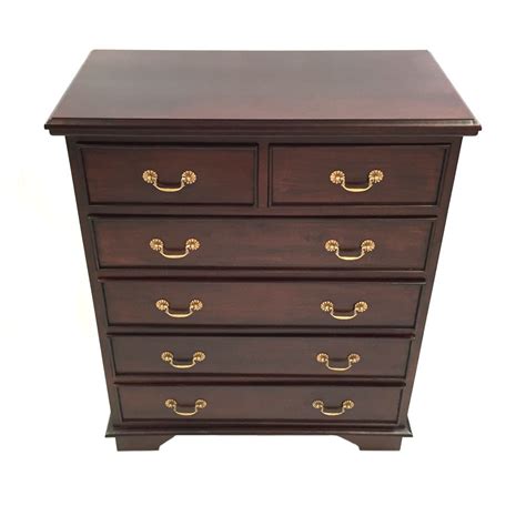Solid Mahogany Wood Chest 6 Drawers Bedroom Furniture
