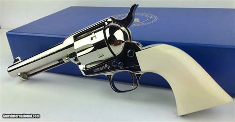 Colt Saa 38 40 4 34 Nickel 1pc Ivory Grips Nib Fire Blue Pkg