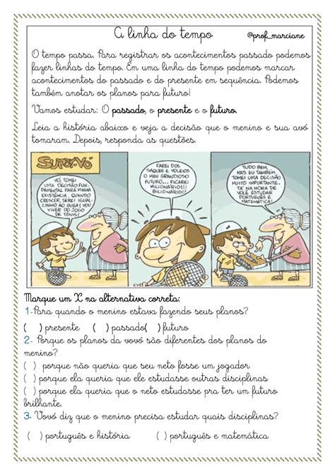 Passado Presente E Futuro Atividades