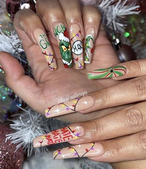 Nude Grinch Nails 8 TheFab20s