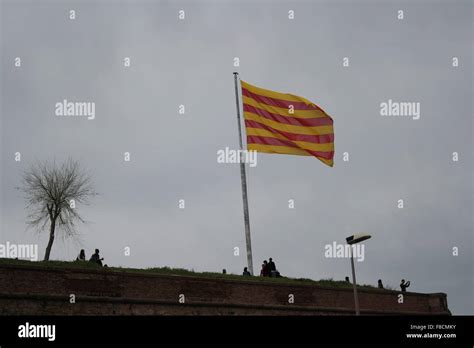 The Flag Of Catalonia The Senyera Stock Photo Alamy