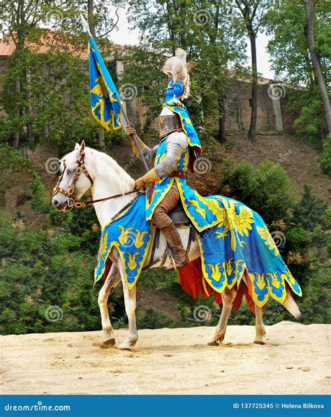 Medieval Knight Fighting On Horse