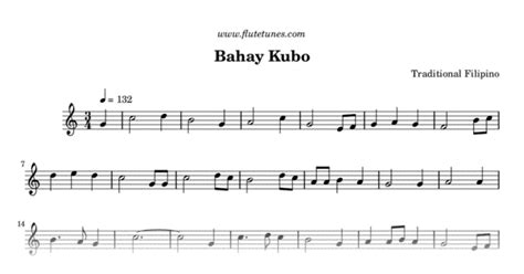 Bahay Kubo Trad Filipino Free Flute Sheet Music