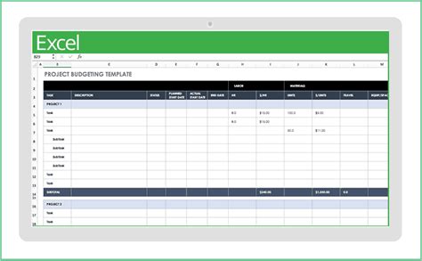 Microsoft Excel Project Planner Template Database