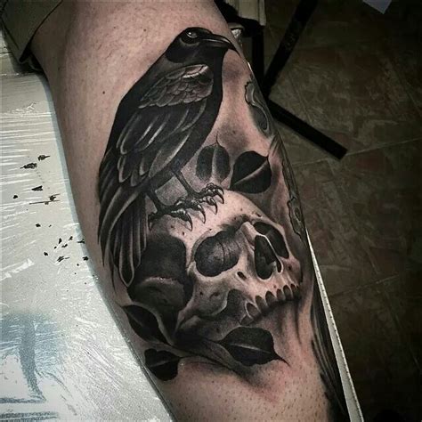 Viking Raven Skull Tattoo
