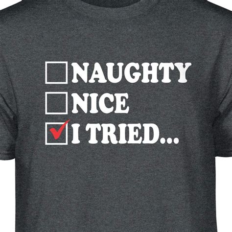 Teelocity Naughty Nice I Tried Graphic T Shirt Ebay