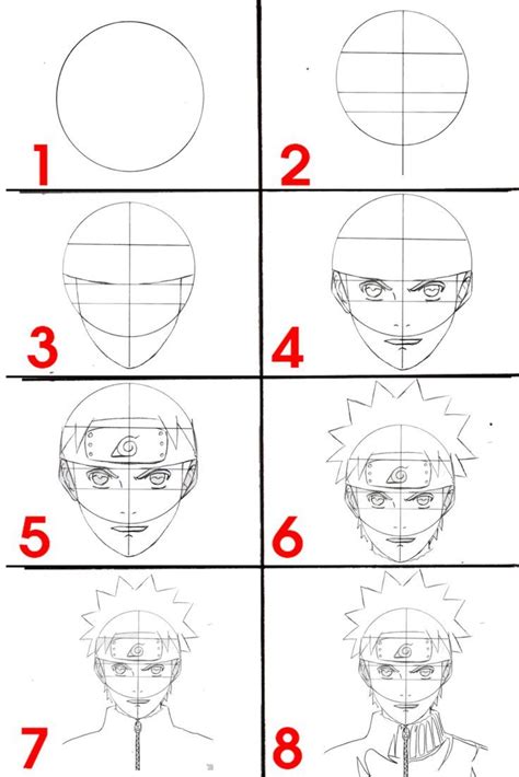 How To Draw Naruto Step By Step Easy Tutorial Naruto Sketch Drawing Anime Drawings For