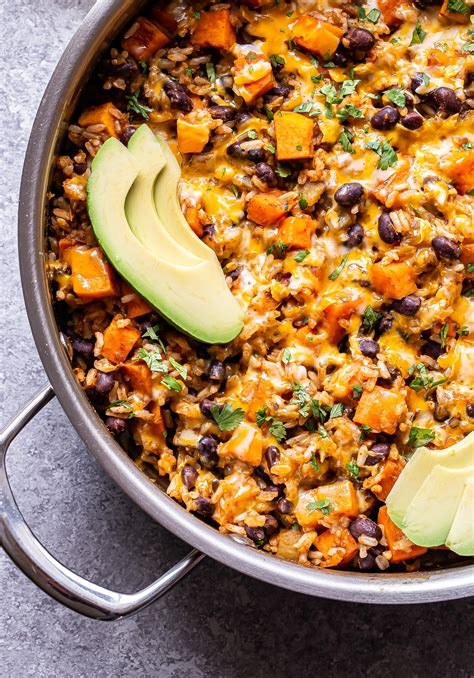 Southwest Sweet Potato Black Bean And Rice Skillet Recipe Runner