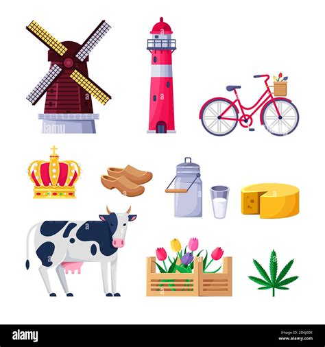 Travel To Holland Vector Icons And Design Elements Netherlands