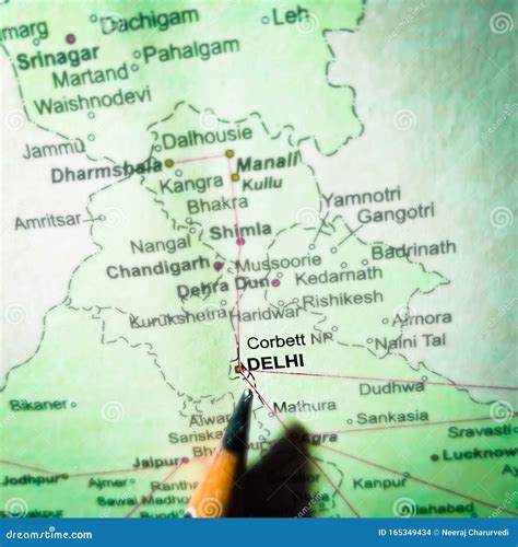Delhi Independent City In India Displaying On Geographical Location Map