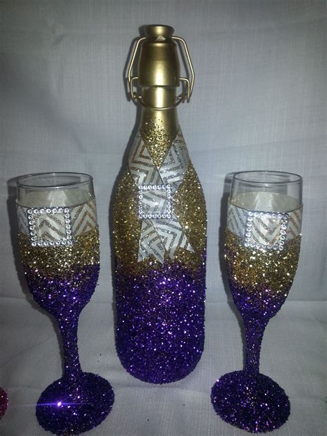 Purple Wine And Glass Set Glitter Wine Glass Glitter Wine Wine Glass