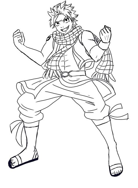 Funny Natsu Fairy Tail Coloring Page Anime Coloring Pages The Best