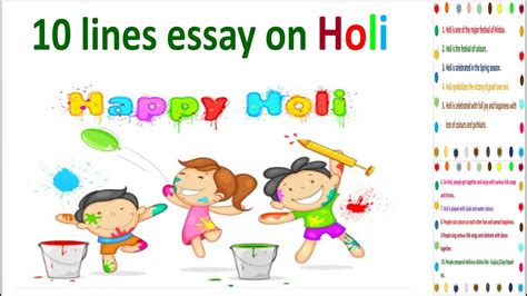 Holi Essay 10 Lines Essay On Holi In English How To Write 10