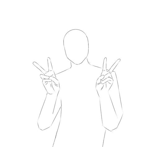 Anime Pose Peace Drawing Peace Sign Drawing Hand Drawing Reference