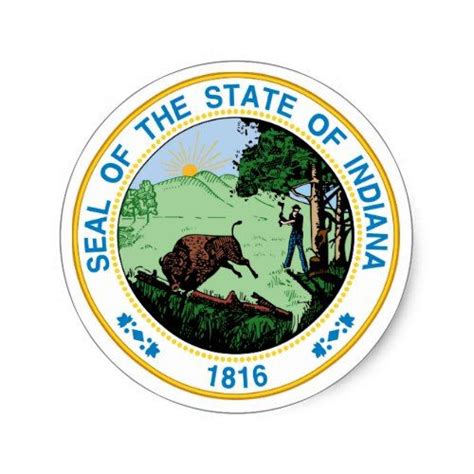 Indiana State Seal America Republic Symbol Flag Zazzle