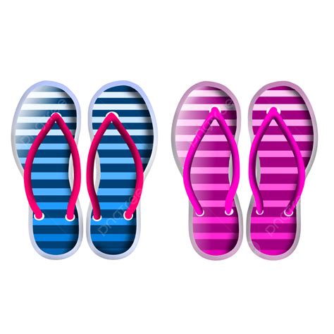 Two Pair Slipper Slipper Pink Blue Png Transparent Clipart Image And