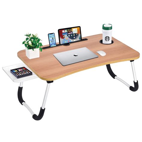 Buy Laptop Bed Desk Table Tray Stand With Cup Holderdrawer For Bed