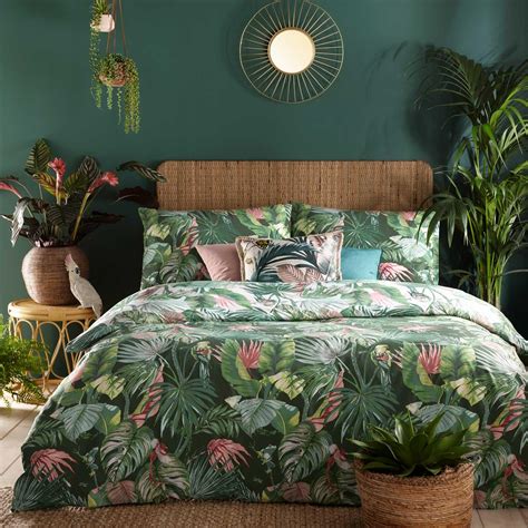 Green Duvet Covers Amazonia Tropical Jungle Quilt Cover Bedding Sets By