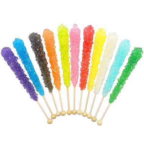 Crystal Rock Sugar Candy Sticks Assorted Colours Cakers Paradise