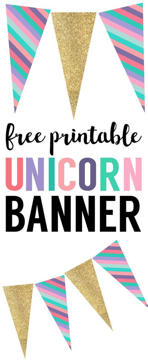 Unicorn Birthday Banner Free Printable Paper Trail Design